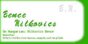 bence milkovics business card